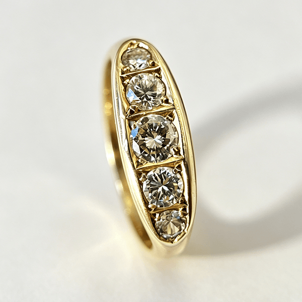 Luxury Jewelry Golden Round Cut White Sapphire Half Eternity Wedding Band For Women