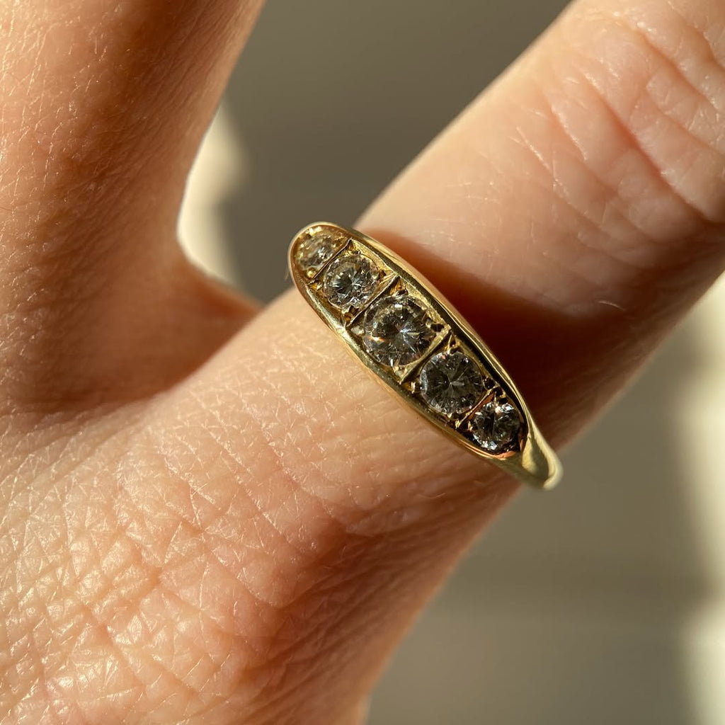 Luxury Jewelry Golden Round Cut White Sapphire Half Eternity Wedding Band For Women