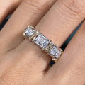 Luxury Two Tone Unique Design Round Cut White Sapphire Eternity Wedding Band For Women