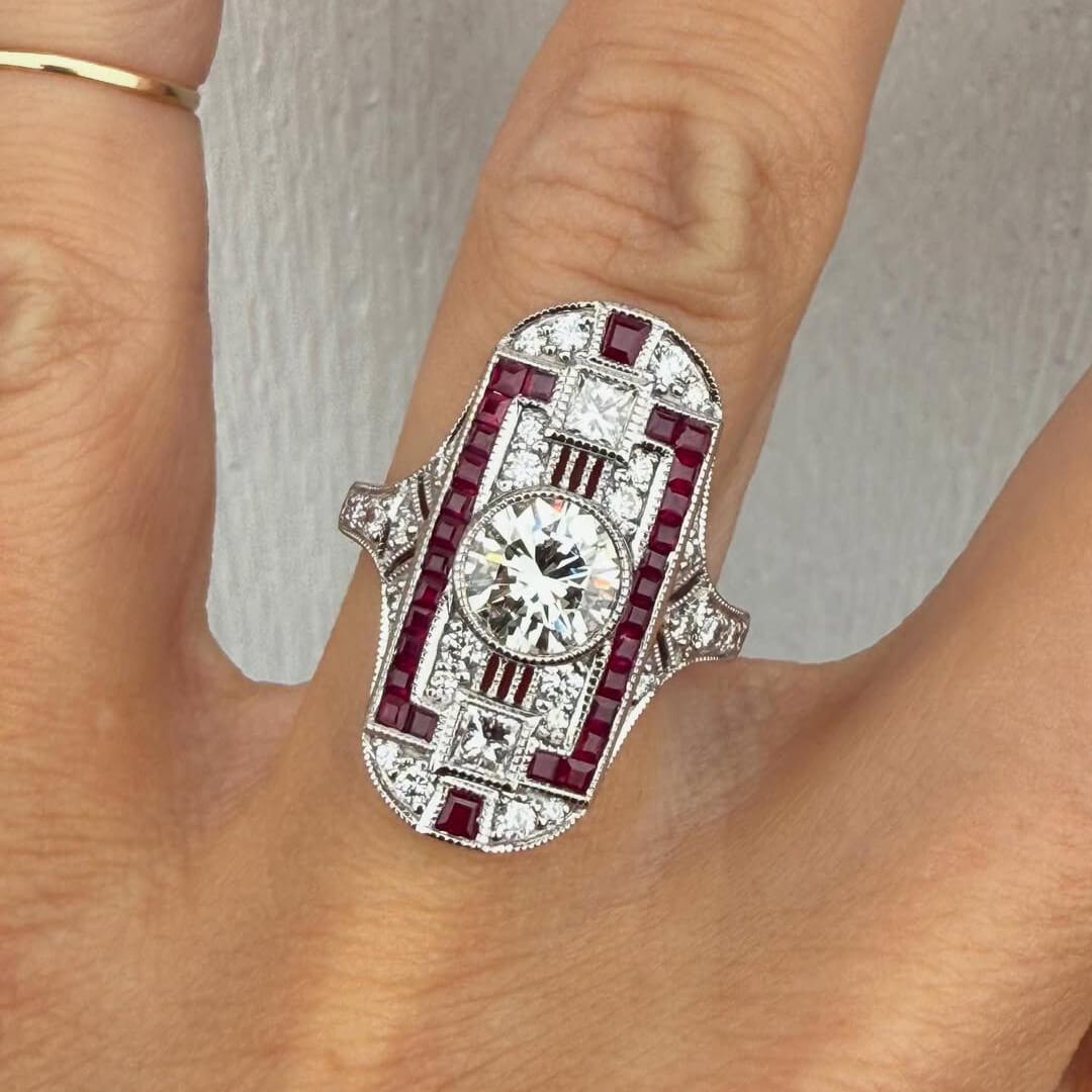 Luxury Jewelry Art Deco Halo Bezel Round Cut White Sapphire Engagement Rings