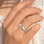 Luxury Jewelry Marquise Cut White Sapphire Eternity Wedding Band For Women