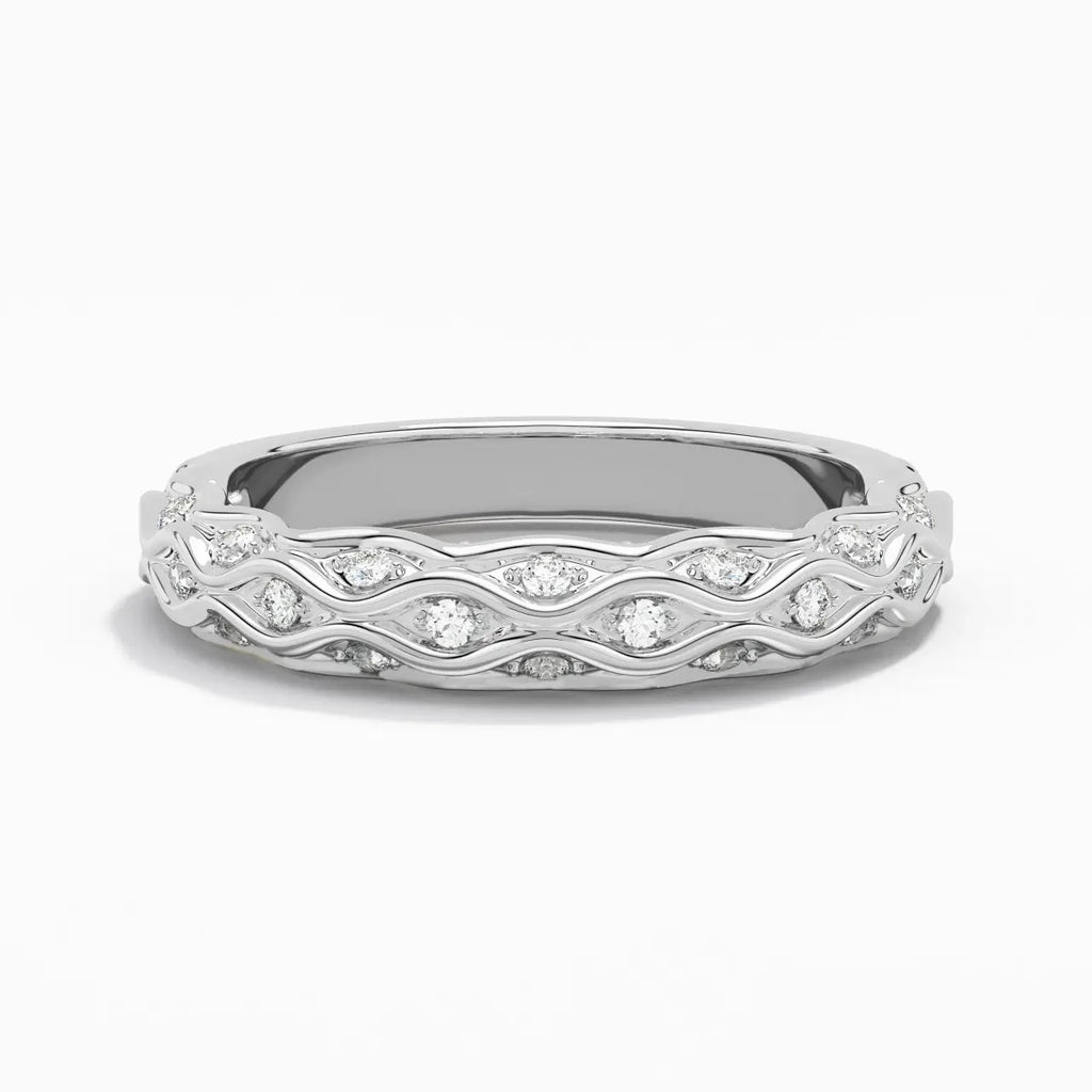 Luxury Jewelry Round Cut White Moissanite Eternity Wedding Band For Women