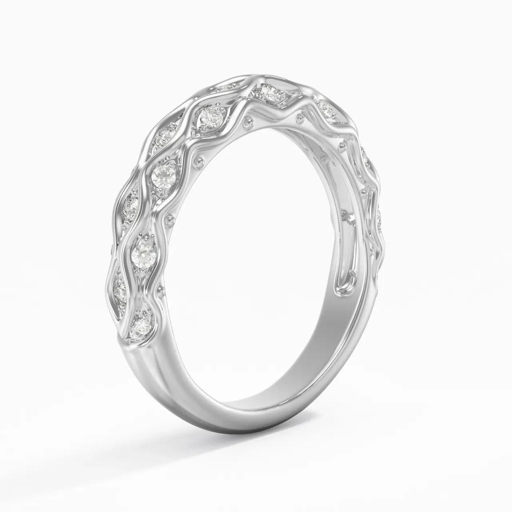 Luxury Jewelry Round Cut White Moissanite Eternity Wedding Band For Women