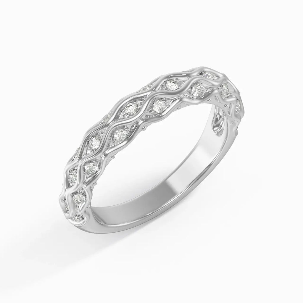 Luxury Jewelry Round Cut White Moissanite Eternity Wedding Band For Women