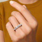 Luxury Jewelry Round Cut White Moissanite Eternity Wedding Band For Women