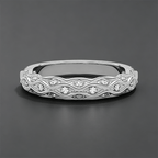 Luxury Jewelry Round Cut White Sapphire Eternity Wedding Band For Women