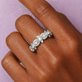 Luxury Jewelry Pavé Nature Blossom Rose Design Round Cut White Sapphire Half Eternity Wedding Band For Women