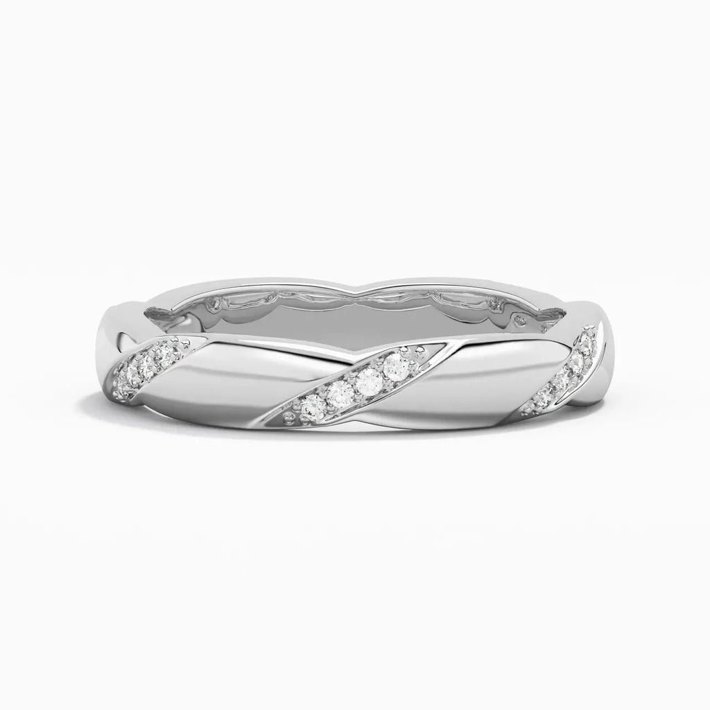 Luxury Jewelry Classic Round Cut White Sapphire Eternity Wedding Band For Women