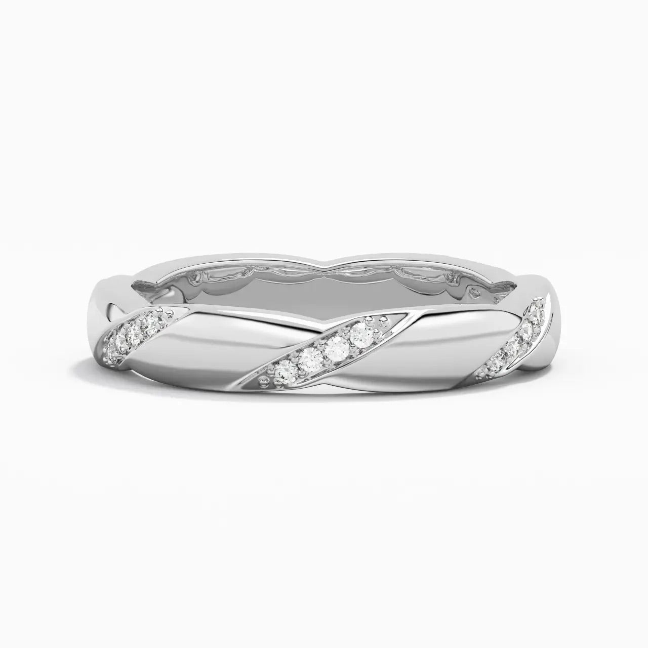 Luxury Jewelry Classic Round Cut White Sapphire Eternity Wedding Band For Women