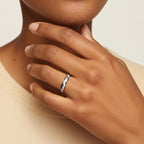 Luxury Jewelry Classic Round Cut White Sapphire Eternity Wedding Band For Women