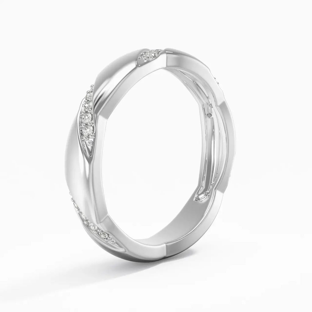 Luxury Jewelry Classic Round Cut White Sapphire Eternity Wedding Band For Women