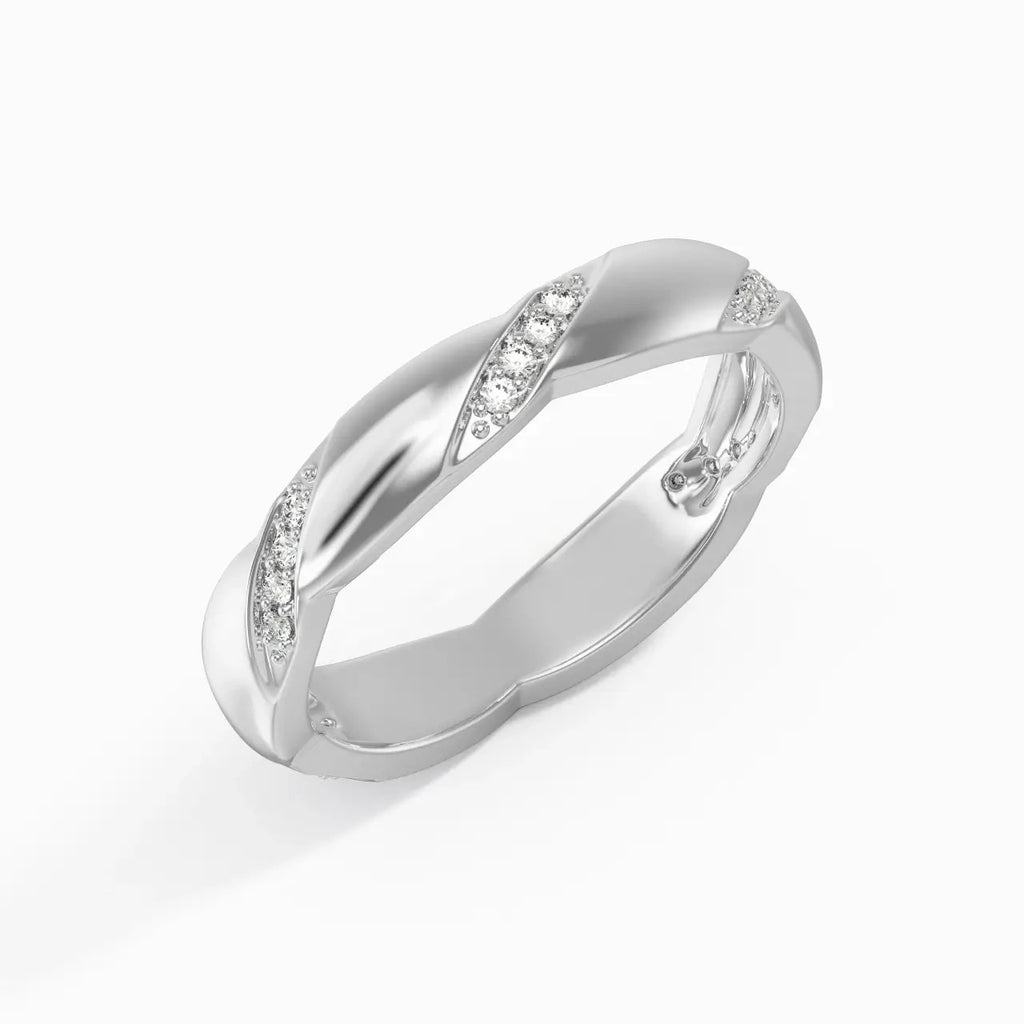 Luxury Jewelry Classic Round Cut White Sapphire Eternity Wedding Band For Women