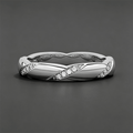 Luxury Jewelry Classic Round Cut White Sapphire Eternity Wedding Band For Women