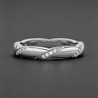 Luxury Jewelry Classic Round Cut White Sapphire Eternity Wedding Band For Women