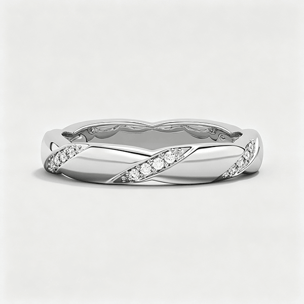 Luxury Jewelry Classic Round Cut White Sapphire Eternity Wedding Band For Women