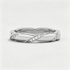 Luxury Jewelry Classic Round Cut White Sapphire Eternity Wedding Band For Women