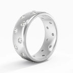 Luxury Jewelry Wide Round Cut White Sapphire Eternity Wedding Band For Women