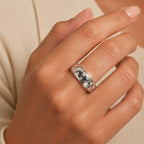 Luxury Jewelry Wide Round Cut White Sapphire Eternity Wedding Band For Women