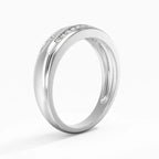 Luxury Jewelry Double Row Round Cut White Sapphire Half Eternity Wedding Band For Women