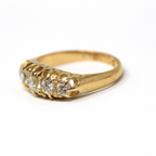 Luxury Jewelry Classic Golden Five Stone Cushion Cut White Sapphire Wedding Band