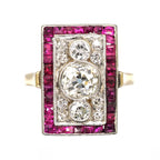 Luxury Jewelry Art Deco Two Tone Halo Round Cut White Sapphire Engagement Rings