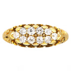 Luxury Jewelry Vintage Gold Boat Round Cut White Sapphire Half Eternity Wedding Band For Women