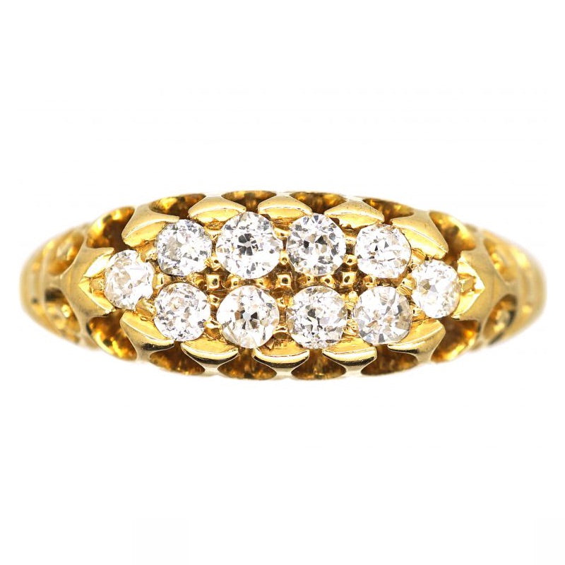 Luxury Jewelry Vintage Gold Boat Round Cut White Sapphire Half Eternity Wedding Band For Women
