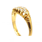 Luxury Jewelry Vintage Gold Boat Round Cut White Sapphire Half Eternity Wedding Band For Women