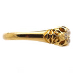 Luxury Jewelry Vintage Gold Boat Round Cut White Sapphire Half Eternity Wedding Band For Women