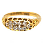 Luxury Jewelry Vintage Gold Boat Round Cut White Sapphire Half Eternity Wedding Band For Women