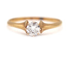 Luxury Jewelry Golden Solitaire Round Cut White Sapphire Engagement Rings