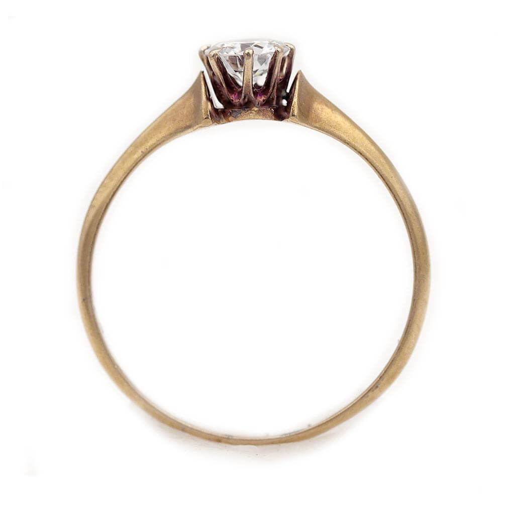 Luxury Jewelry Golden Solitaire Round Cut White Sapphire Engagement Rings