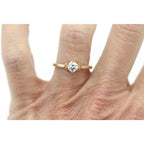Luxury Jewelry Golden Solitaire Round Cut White Sapphire Engagement Rings