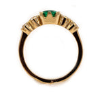 Luxury Jewelry Golden Asscher Cut Emerald & White Sapphire Engagement Rings