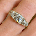 Luxury Jewelry Golden Five Stone Round Cut White Sapphire Half Eternity Wedding Band For Women