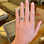 Luxury Jewelry Golden Solitaire Emerald Cut Emerald Sapphire Engagement Rings