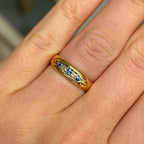 Luxury Jewelry Vintage Design Round Cut Blue & White Sapphire Half Eternity Wedding Band For Women