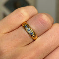 Luxury Jewelry Vintage Design Round Cut Blue & White Sapphire Half Eternity Wedding Band For Women