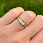 Luxury Jewelry Vintage Design Golden Round Cut White Sapphire Half Eternity Wedding Band For Women
