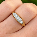 Luxury Jewelry Vintage Design Golden Round Cut White Sapphire Half Eternity Wedding Band For Women