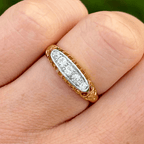 Luxury Jewelry Vintage Design Golden Round Cut White Sapphire Half Eternity Wedding Band For Women