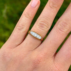 Luxury Jewelry Vintage Design Golden Round Cut White Sapphire Half Eternity Wedding Band For Women