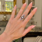 Luxury Jewelry Two Tone Art Nouveau Design Round Cut White Sapphire Engagement Rings