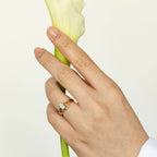 Luxury Jewelry Golden Solitaire Oval Cut White Sapphire Engagement Rings