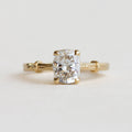 Luxury Jewelry Vintage Design Solitaire Golden Cushion Cut White Sapphire Engagement Rings
