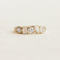 Luxury Jewelry Vintage Design Golden Mix Cut White Sapphire Half Eternity Wedding Band For Women