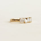Luxury Jewelry Vintage Design Golden Mix Cut White Sapphire Half Eternity Wedding Band For Women