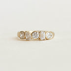 Luxury Jewelry Vintage Design Golden Mix Cut White Sapphire Half Eternity Wedding Band For Women