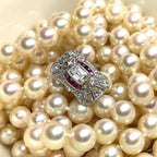 Luxury Jewelry Art Deco Halo Emerald Cut White Sapphire Engagement Rings