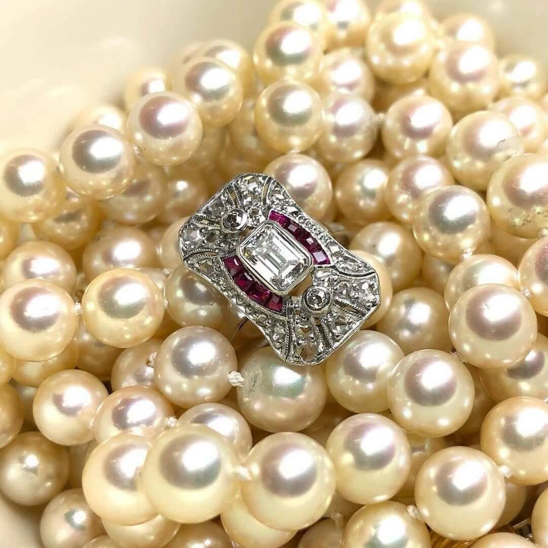 Luxury Jewelry Art Deco Halo Emerald Cut White Sapphire Engagement Rings